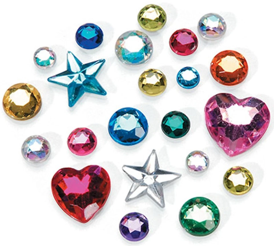 3/4 Pound Acrylic Rhinestone Multi Colored Gem Color & Shape Mix * - Image 2 of 4