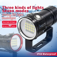 Underwater Photography Light Highlight Lamp 20000Lumens Diving Flashlight New