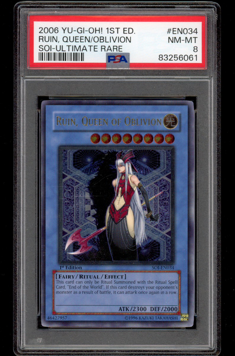 PSA 8 NM-MT Ruin, Queen of Oblivion 1st Edition Ultimate PSA 8 NM-MT Ruin, Queen of Oblivion 1st Edition Ultimate