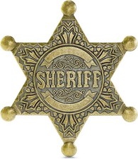 Sheriff Badge Made of Metal Police Badge Pin Western  Star Badge Old West Pro