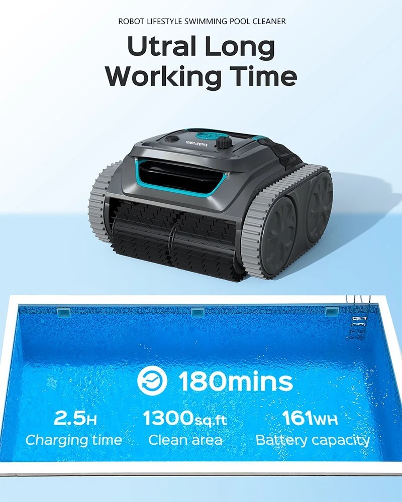 Robot Limpiador Piscina Inalámbrico App Control Batería Recargable 6400mAh
