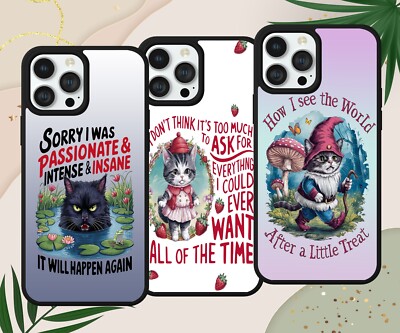 LUSTIGE UNHÖFLICHE HANDYHÜLLE KATZE BACKCOVER FÜR IPHONE SAMSUNG GOOGLE PIXEL