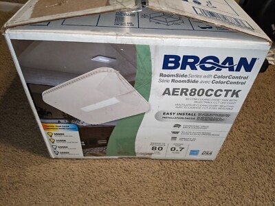 Broan-NuTone Bathroom Exhaust Fan with LED Light 80 CFM White AER80CCTK NEW  | eBay