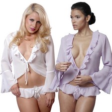 Plus Size Lingerie Jacket w/ G-String OS Size Lg/1X, 2X/3X  VX Intimates 3057X