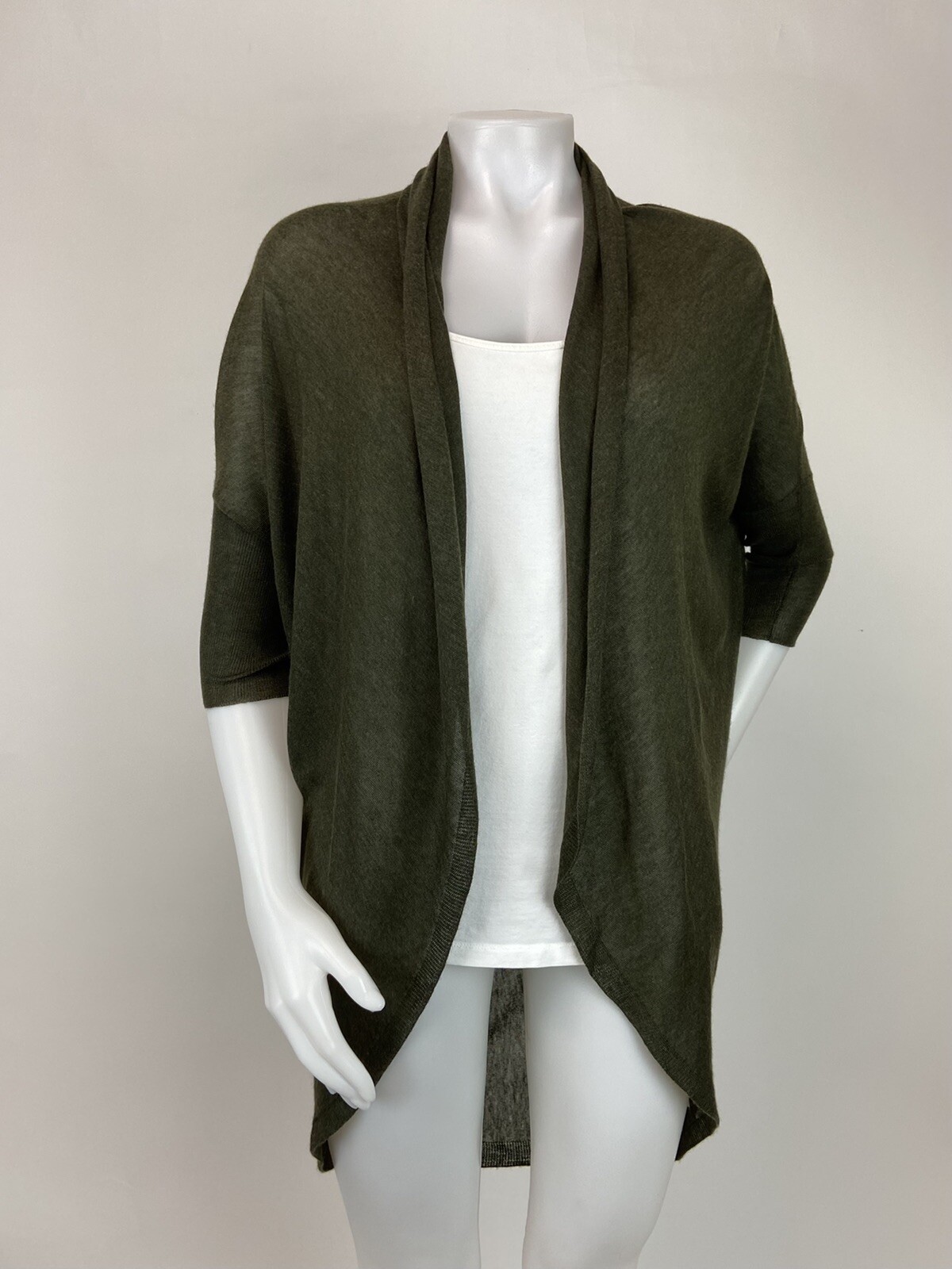 Eileen Fisher Tencel/Wool Cocoon Long Cardigan Size Petite Small Green  190428221283 | eBay