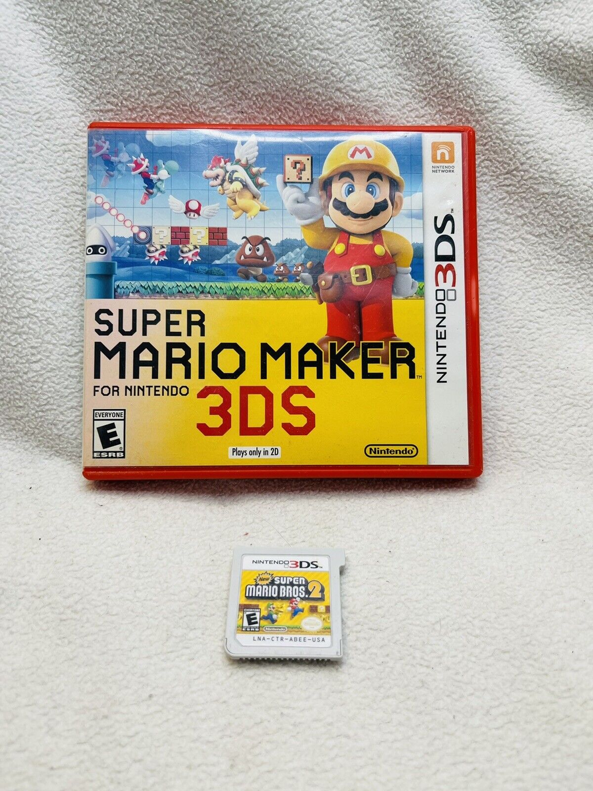 Nintendo 3DS Lot 2 Games Super Mario Maker Mario Bros 2