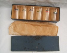 ancien service verres orangeade décor émaillé collection automobile années 60