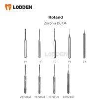 Roland Zirconia Milling Burs Dental DC/DLC Drill Tools Head Flat Diamond Cutting
