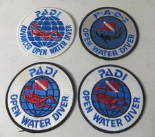 LOTE PADI PARCHES BUCEO BUCEO BUCEO 4" AVANZADO AGUAS ABIERTAS negro LOTE C
