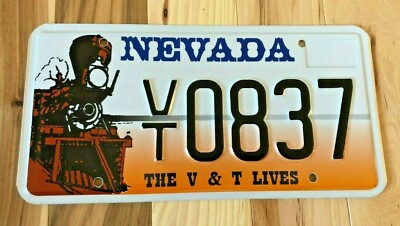 Nevada The V & T Lives Railroad License Plate 