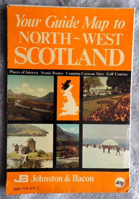 Vintage, Your Guide Map To NORTH-WEST SCOTLAND, by Johnston & Bacon  -  1973