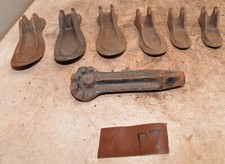 7 antique cast iron cobbler shoe last Enterprise holder collectible tool lot P7