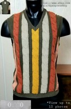 OVVIO Wool Blend Espresso Knit Vest With Cabl...