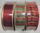 Kirkland Signature Wire-Edged Christmas Ribbon 1.5"x50 YD-NEW-3 Styles-FREE Ship