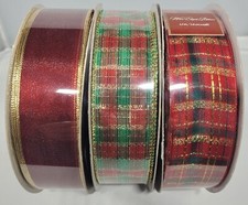 Kirkland Signature Wire-Edged Christmas Ribbon 1.5"x50 YD-NEW-3 Styles-FREE Ship