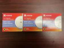 Kidde 3 Pack 60WLDR-W Battery Smart Water Leak Detector &Freeze Alarm, Wi-Fi 