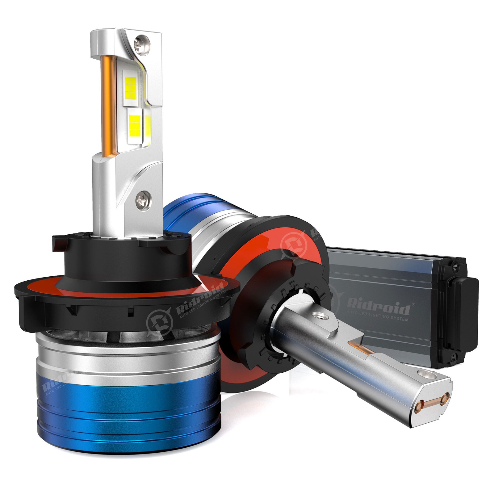 RIDROID H13 9008 LED Headlight Bulbs Kit High Low Beam Super Bright Canbus 6500K