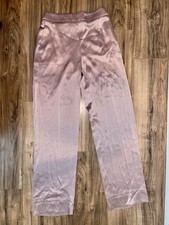 ESCADA Ternana Silk Satin Pants French Rose Pink Elastic 34 Luxury Y2K