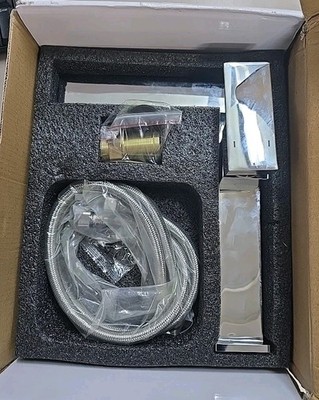 Homili Modern Square Bathroo...el Sink Tap (Black) (Chrome) New In Box FREE SHIP