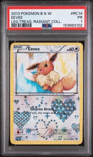 PSA 1 2013 Pokemon B & W Legendary Treasures Radiant Collection Eevee RC14/RC25