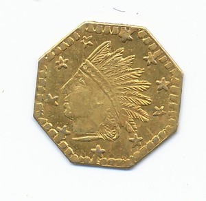 1853 CALIFORNIA GOLD TOKEN OCTAGONAL
