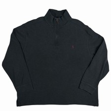 Vintage Polo Ralph Lauren Gray Quarter Zip Up Pullover Sweater Men's XXL USA
