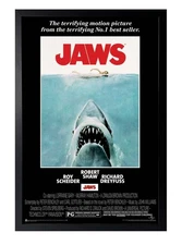 Jaws - Movie Poster - Officially Licensed - 24" x 3 with Black Frame