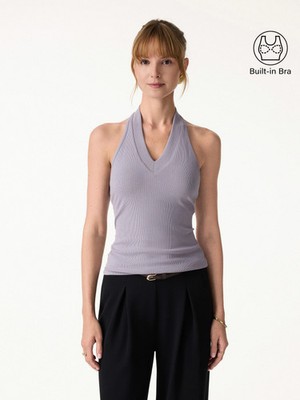 Plantive Halter Neck Open Back Bra Tank-OGLmove|118675