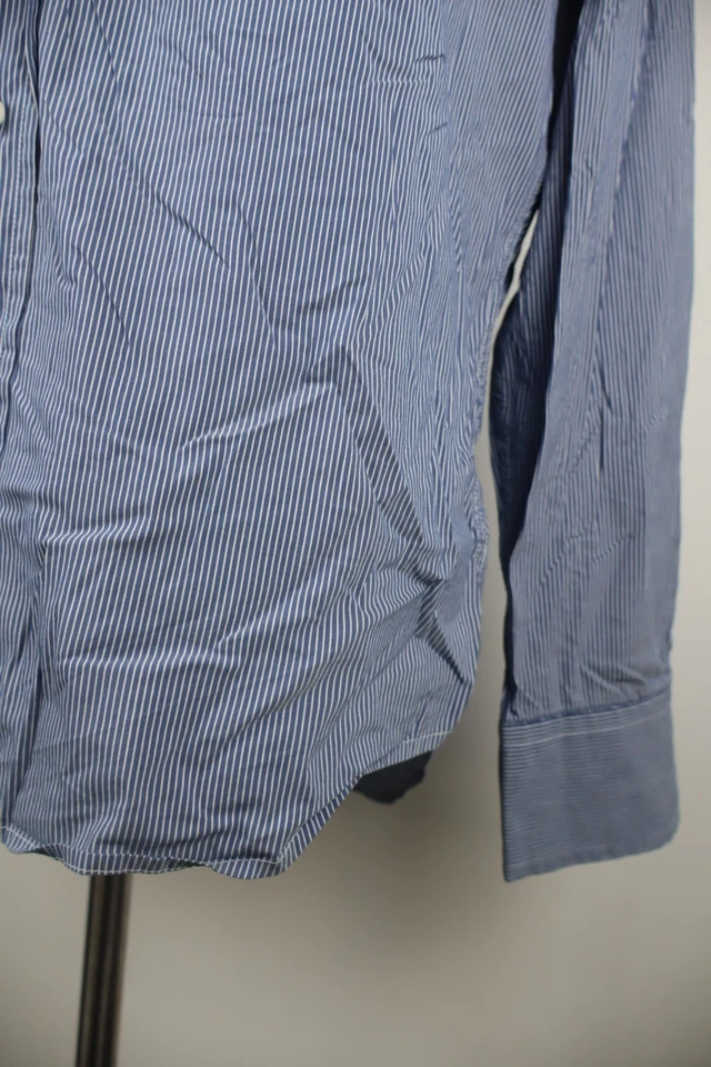 Fred Perry 男式休闲复古衬衫棉标志条纹 S 码 — 第 3/4 张图片