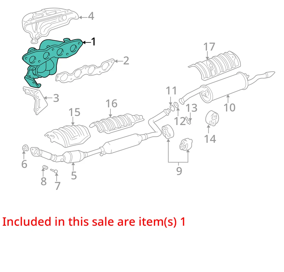 Toyota Echo 2002 colector de escape OEM 117 k millas - LKQ40166419 Foto 4 de 4