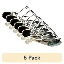 (6 pack) Creme 1.5" Spoiler Spin Shad Swim Bait Lure, Black Back