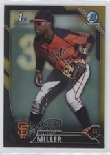 2016 Bowman Chrome Prospects Black & Gold Refractor Jalen Miller #BCP206 s3g