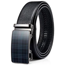 Genuine Leather Mens Ratchet Belt Belts For Men Adjustable Automatic Buckle Gift