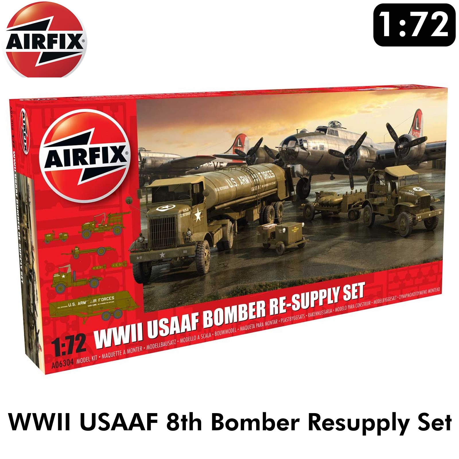 WWII USAAF 8th Bomber Resupply Set 1:72 scale model kit AIRFIX A06304