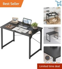 Computer Desk Small Home Office 32 Inch Modern Black Space-Saving Furniture