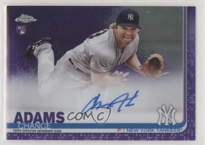 2019 Topps Chrome Rookie Purple Refractor 40/250 Chance Adams #RA-CA Auto RC 7i2