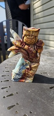 Carribean Calcite Owl Carving
