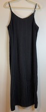 Express Women’s Black White Pinstripe Slip Dress Size L