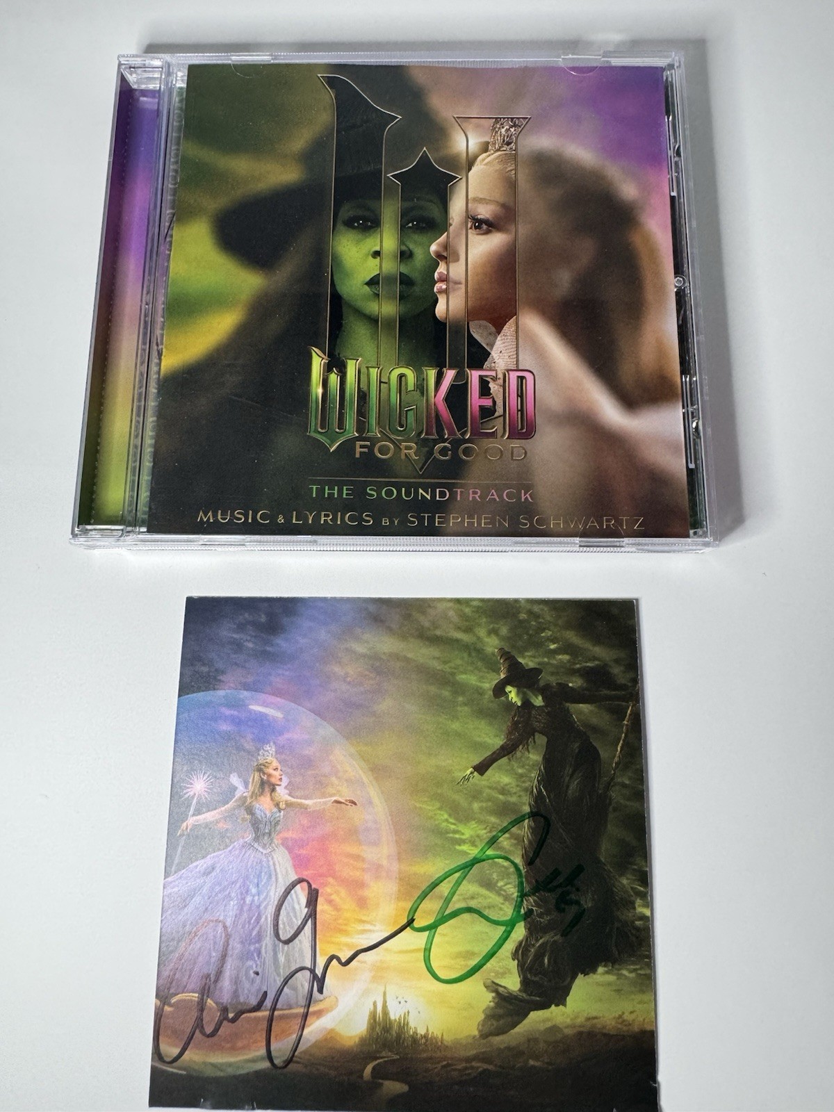 🌀SIGNED Wicked: For Good - The Soundtrack CD FULL Ariana Grande Signature🌀