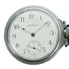 WALTHAM A.W.W.co. Vintage Antique Pocket Watch Manual Winding Smoseco White