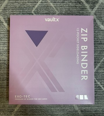 Vault X 12-Pocket Just Purple Exo Tec Premium Zip Binder Sideloading Brand New