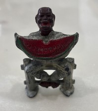 Manoil Darky Eating Watermelon. Lead Figure. Barclay. Sitting On A Fence