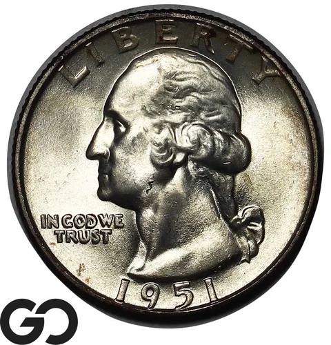 1951-D Washington Quarter, Solid Gem BU++