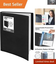 Elegant 24-Pocket Presentation Binder - 48 Pages, 8.5x11 Document Organizer