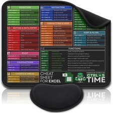 Excel Cheat Sheet Desk Pad - Portable Mouse Pad with Xcel Shortcuts - Office ...