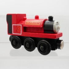 Thomas  Friends Wooden Skarloey Train Engine Red wooden Face 2003 Toy Vehicle