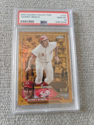 Johnny Bench - Cincinatti Reds - 2023 Topps Gilded Collection - PSA Graded 10