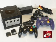 Nintendo Gamecube Console, All Wires DOL-001 UK PAL Bundle in Black Memory Cards