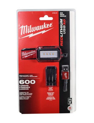 Milwaukee 2115-21 LED Rechargeable Contractor Headlamp 600 Lumens
