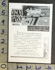1932 VINOY PARK HOTEL TAMPA BAY ST PETERSBURG FLORIDA RESORT TRAVEL AD FC10981 